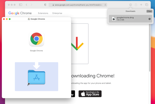 Adding Chrome to your Applications on Mac